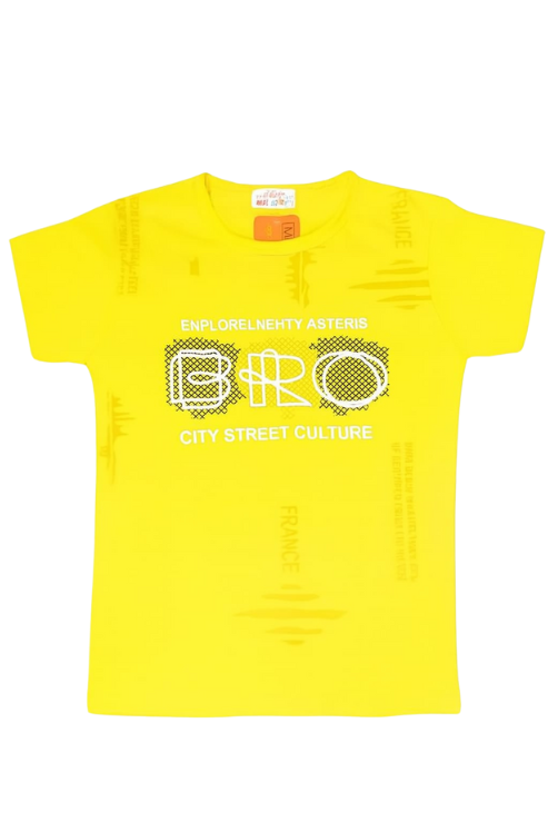 Neon Yellow "BRO" Graphic Kid's Tee