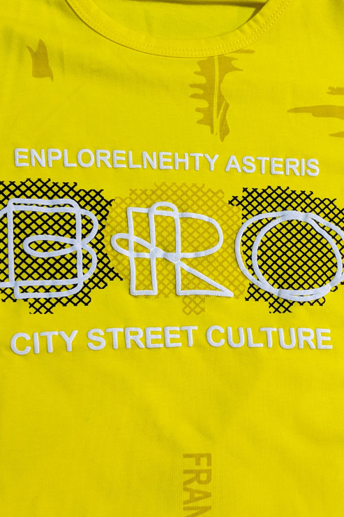 Neon Yellow "BRO" Graphic Kid's Tee