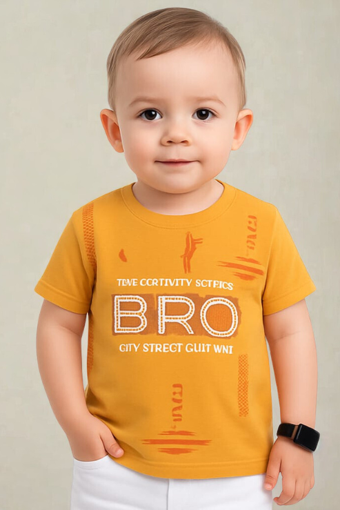 Mustard "BRO" Graphic Kid's Tee
