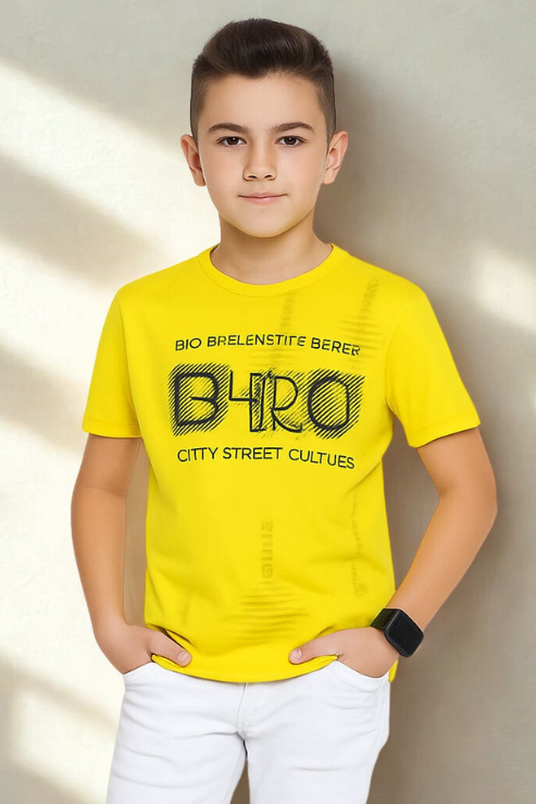 Neon Yellow "BRO" Graphic Kid's Tee